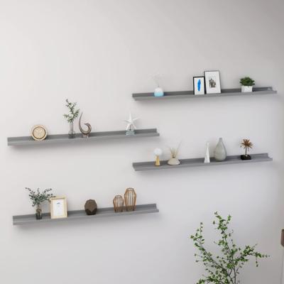 Wandschappen 4 st 100x9x3 cm grijs Wandschappen 4 st 100x9x3 cm grijs