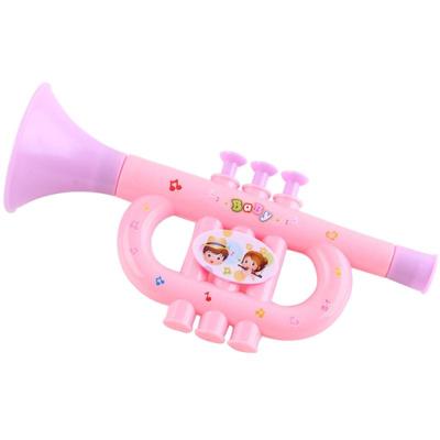 3 PC'S leuke cartoon kunststof trompet kinderen muziek speelgoed willekeurige kleur levering