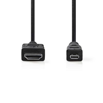 Nedis CVGB34700BK20 High Speed ??hdmi™-kabel Met Ethernet Hdmi™ Connector Hdmi™ Micro-connector 4k@30hz 10.2 Gbps 2.00 M Rond Pvc Zwart Doos Nedis CVGB34700BK20 High Speed ??hdmi™-kabel Met Ethernet Hdmi™ Connector Hdmi™ Micro-connector 4k@30hz 10.2 Gbps 2.00 M Rond Pvc Zwart Doos