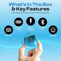 Boompods Zero Talk Bluetooth luidspreker Amazon Alexa geïntegreerd, Handsfree-functie, Stootvast, Waterafstotend Blauw - thumbnail