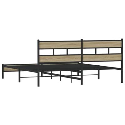 Bedframe zonder matras metaal sonoma eikenkleurig 180x200 cm