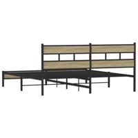 Bedframe zonder matras metaal sonoma eikenkleurig 180x200 cm - thumbnail