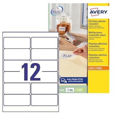 Avery-Zweckform L4743REV-25 Universele etiketten 99.1 x 42.3 mm Papier Wit 360 stuk(s) Weer verwijderbaar Inkjet, Laser (zwart/wit), Laser (kleur), Kopiëren