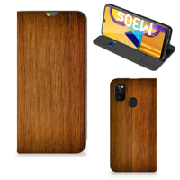 Samsung Galaxy M30s | M21 Book | Wallet Case | Donker Hout - thumbnail