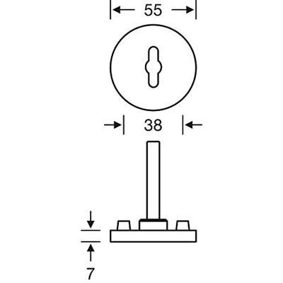 Toilet-/badkamerrozet rond ASL rvs