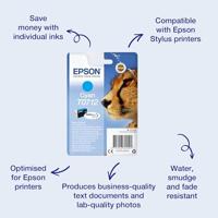 Epson inktcartridge T0712, 345 pagina&apos;s, OEM C13T07124012, cyaan - thumbnail