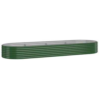 VidaXL Plantenbak 322x100x36 cm gegalvaniseerd staal groen