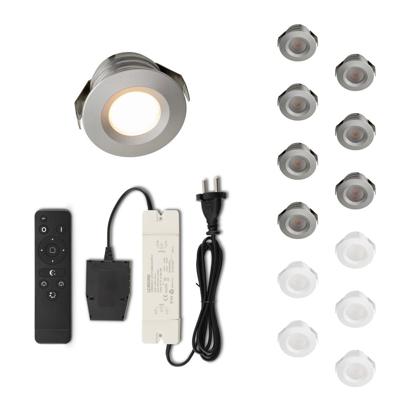 Set LED-inbouwspot met afstandsbediening Valdeno zilver 3W dimbaar 1-12 stuks