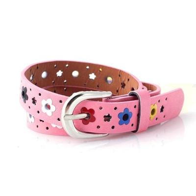 Bloemen patroon holle PU lederen riem voor kinderen (roze)