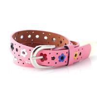 Bloemen patroon holle PU lederen riem voor kinderen (roze) - thumbnail