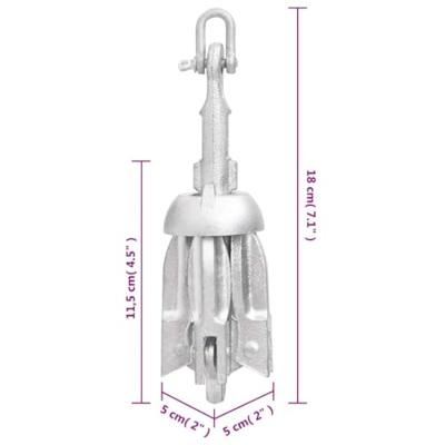 VidaXL Anker inklapbaar 0,7 kg thermisch verzinkt gietijzer zilver VidaXL Anker inklapbaar 0,7 kg thermisch verzinkt gietijzer zilver