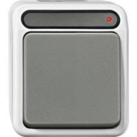 Merten 4074990 AquaStar Compleet Knop spatwaterdicht Lichtgrijs 1 stuks 1 stuk(s) - thumbnail