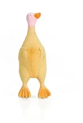Beeztees hondenspeelgoed eend klein latex 23.5x6.5x5cm geel