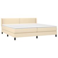 Boxspring met matras stof crèmekleurig 200x200 cm - thumbnail