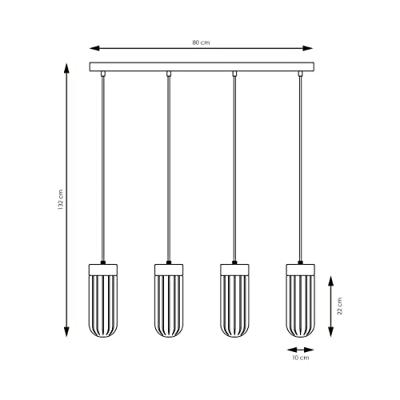 Home sweet home capri hanglamp 4L klein hout/glas - thumbnail