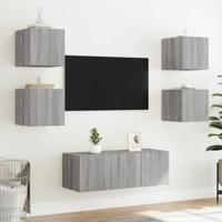 Tv-wandmeubels met LED 2 st 30,5x35x30 cm grijs sonoma eiken - thumbnail