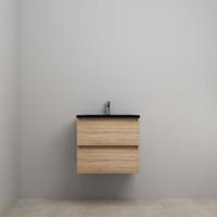 On-Line Onderkast - 60 cm - Voorgemonteerd - Ladestructuur - Acryl Wastafel - 1 Kraangat - Eiken - thumbnail