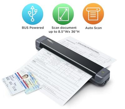 Plustek MobileOffice S410 Plus Documentscanner 216 x 914 mm 600 x 600 dpi 6 pag./min. USB-A 2.0 Plustek MobileOffice S410 Plus Documentscanner 216 x 914 mm 600 x 600 dpi 6 pag./min. USB-A 2.0