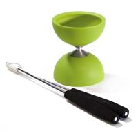 Eureka Rubber diabolo met aluminium stokken - groen - thumbnail