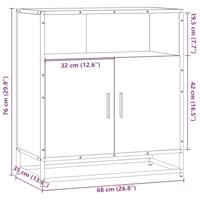 Dressoir 68x35x76 cm bewerkt hout sonoma eikenkleurig - thumbnail