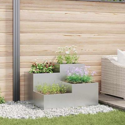 Tuin Bloempot Zilver 80 x 80 x 60 cm Gegalvaniseerd staal