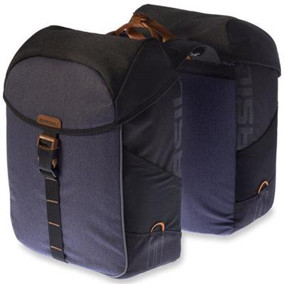 Dubbele fietstas Basil Miles Double Bag 34 liter 34 x 19 x 43 cm - zwart/grijs