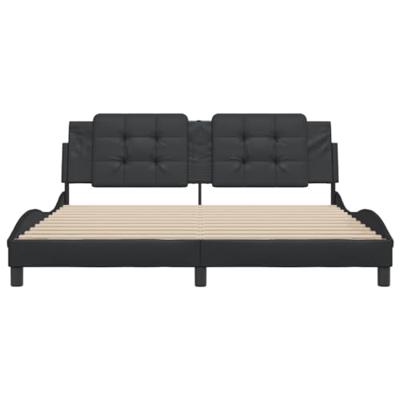 Bedframe met hoofdbord kunstleer zwart 180x200 cm