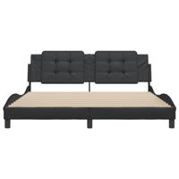 Bedframe met hoofdbord kunstleer zwart 180x200 cm - thumbnail