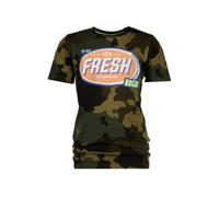 Vingino T-shirt Hastiso met camouflageprint army groen - thumbnail