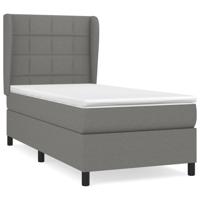 Boxspring met matras stof donkergrijs 90x200 cm - thumbnail