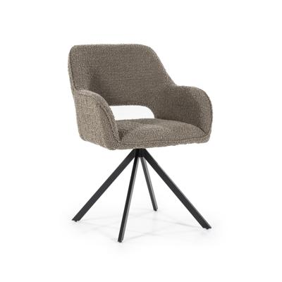 Eleonora Draaibare Eetkamerstoel 'Fabio' Bouclé, kleur Bruin