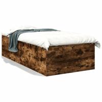 Bedframe bewerkt hout gerookt eikenkleurig 90x200 cm - thumbnail
