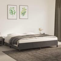 Bedframe zonder matras 200x200 cm fluweel donkergrijs - thumbnail