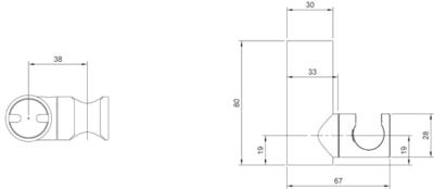 Villeroy & Boch Universal Showers Handdouchehouder 6,7x8x3 cm Chroom