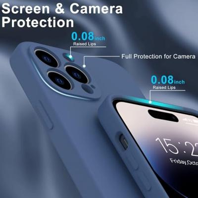 Lunso - iPhone 15 Pro - Hoesje Flexibel silicone Backcover - Donkerblauw
