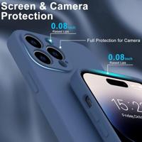 Lunso - iPhone 15 Pro - Hoesje Flexibel silicone Backcover - Donkerblauw - thumbnail