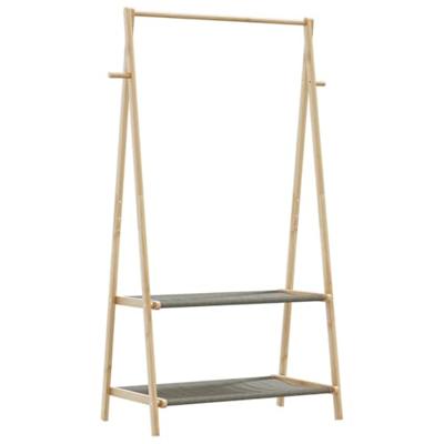 VidaXL Kledingrek met schappen 96x45,5x150,5 cm bamboe VidaXL Kledingrek met schappen 96x45,5x150,5 cm bamboe