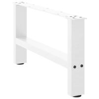 Salontafelpoten 2 st 70x(30-31) cm staal wit - thumbnail