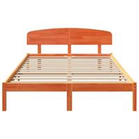 Bedframe met hoofdeinde Bruin 140 x 200 cm Massief grenenhout - thumbnail