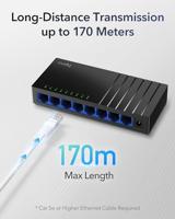 Cudy GS108D Gigabit 8-poorts switch, ethernet-splitter, desktopsplitter, zonder ventilator, verkeersoptimalisatie, plug and play - thumbnail