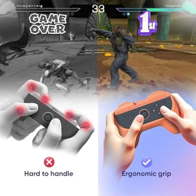Oniverse Nintendo Switch 2 Set van 2 Ergonomische Grips Oranje/Blauw