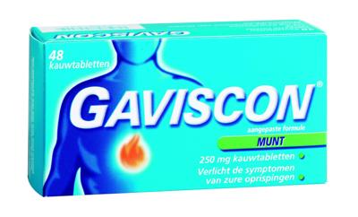 Gaviscon 250 Pepermunt Kauwtabletten Gaviscon 250 Pepermunt Kauwtabletten