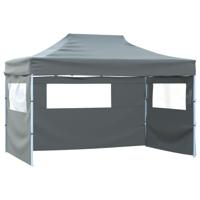 VidaXL Partytent met 3 zijwanden inklapbaar 3x4 m staal antraciet - thumbnail