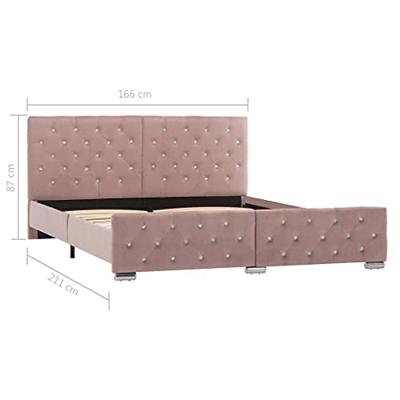 Bedframe fluweel roze 160x200 cm Bedframe fluweel roze 160x200 cm