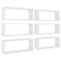 Wandschappen kubus 6 st 60x15x23 cm spaanplaat wit - thumbnail