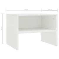 VidaXL Nachtkastje 40x30x30 cm bewerkt hout wit - thumbnail
