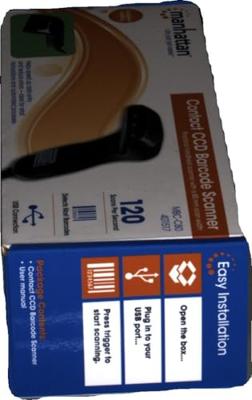 Manhattan 401517 USB-Kit Barcodescanner Kabel 1D Zwart Handmatig USB Manhattan 401517 USB-Kit Barcodescanner Kabel 1D Zwart Handmatig USB