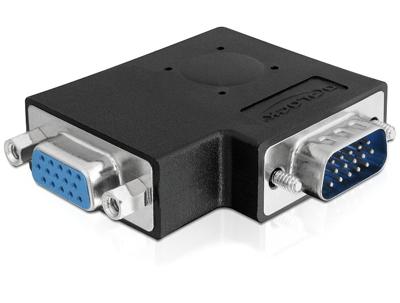 Delock 65345 Adapter VGA male > VGA female 90° zijwaarts gehoekt