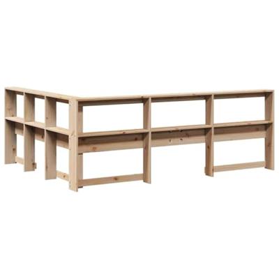 Boekenkast Hoofdeinde L-vormig 135 cm massief grenenhout