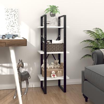 Boekenkast met 3 schappen 40x30x105 cm bewerkt hout wit